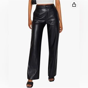 Black Faux Leather Pants (L)